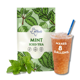 HTeAO Mint Black Tea Packets packaging with 16 sachets for quick large-batch brews.