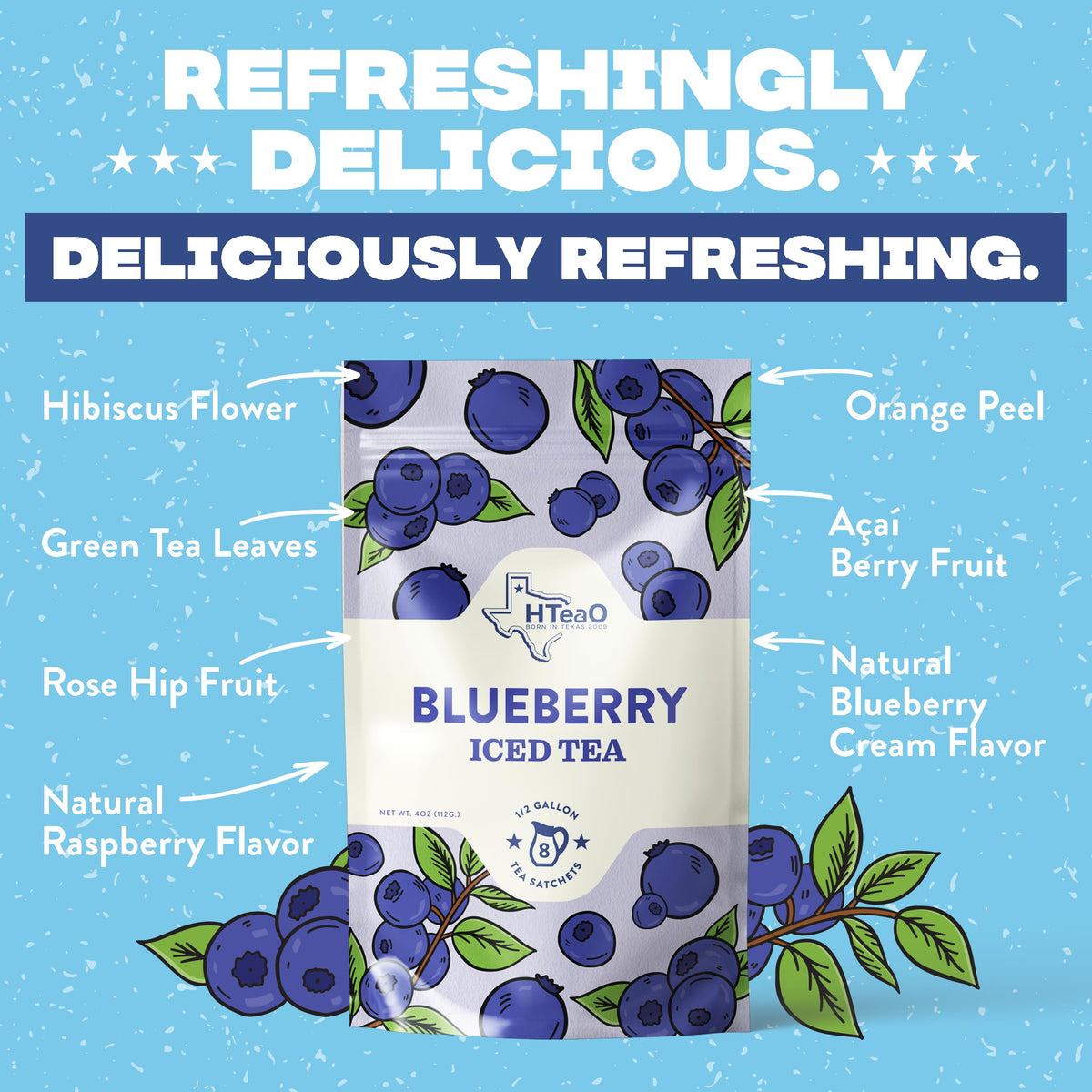 HTEAO texas-style iced tea packet brew enables effortless party prep
