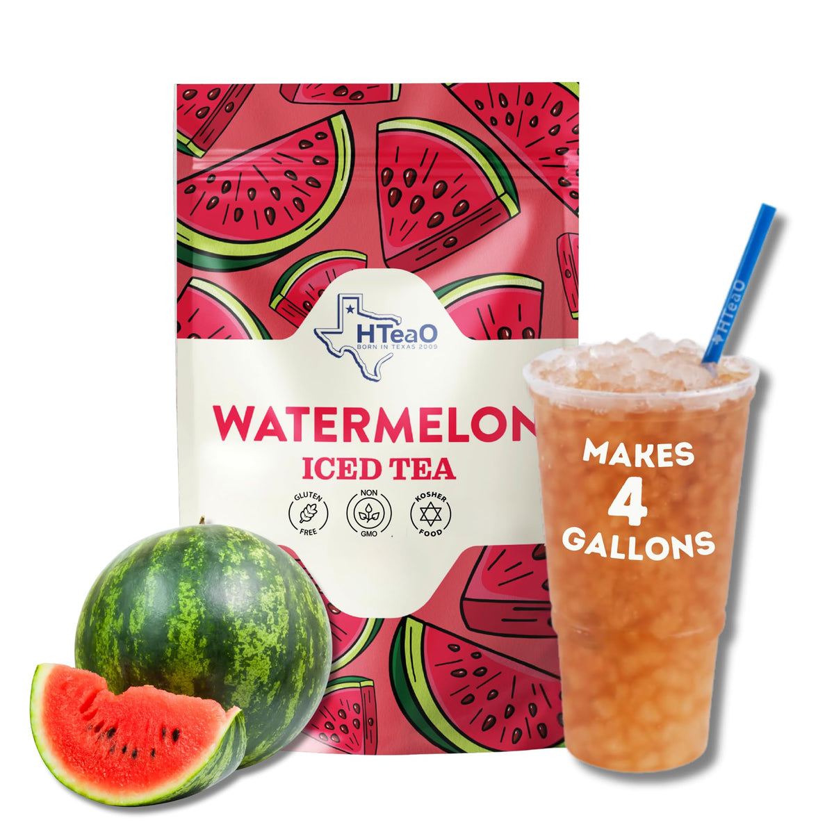 HTEAO Watermelon Black Tea sachets in packaging, ideal for easy party prep.