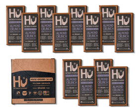 Hu Almond Crunch pack front shows clean ingredients for on-the-go snacking