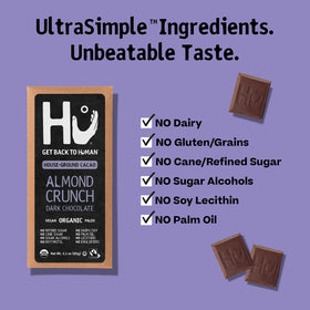 Hu Almond Crunch pack open reveals 2.1oz bars for portion control