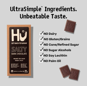 Hu Chocolate Bars with fleur-de-sel sprinkle for a savory bite
