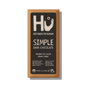Hu Chocolate Bars ingredients display emphasizes cacao, coconut sugar, and organic cacao butter.