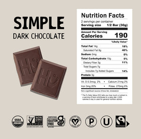 Hu Dark chocolate bite shot, dairy-free indulgence in one square