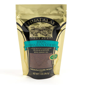 Hualalai Estate Kona 7oz packaging ready to enjoy a premium single-origin aroma.