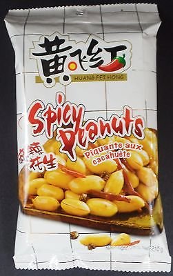 HuangFeiHong spicy peanut four-pack packaging highlighting family-size convenience.