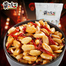 HuangFeiHong roasted spicy peanuts close-up with crunchy texture.