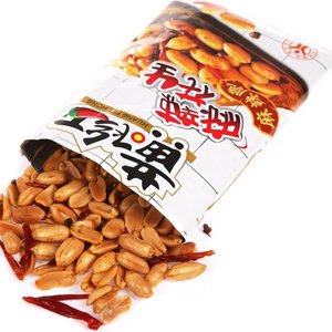 HuangFeiHong spicy peanuts served in a sharing bowl.