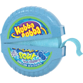 Hubba Bubba bubble tape six feet per roll for bubble-blowing games.