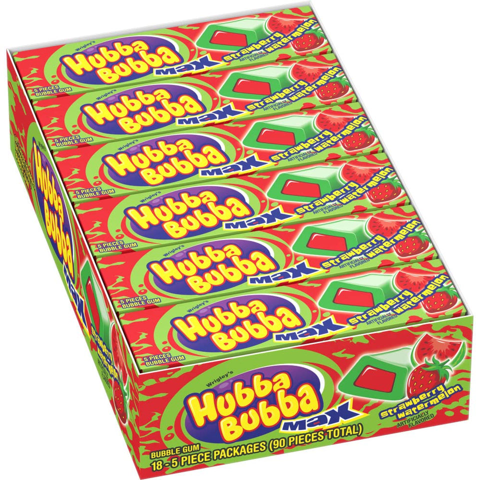 Hubba Bubba Max 18-pack box shown for party favors and gifting.