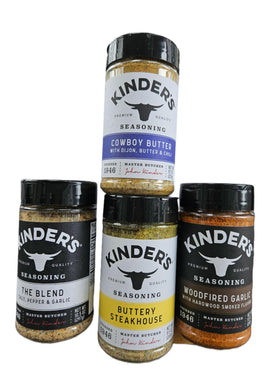 The Blend bottle close-up showing all-purpose seasoning for potatoes and chicken.
