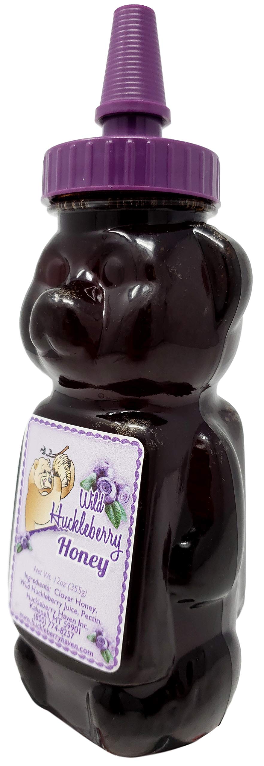 Huckleberry Haven Wild Huckleberry Honey Bear pour, drizzle for tea or coffee.