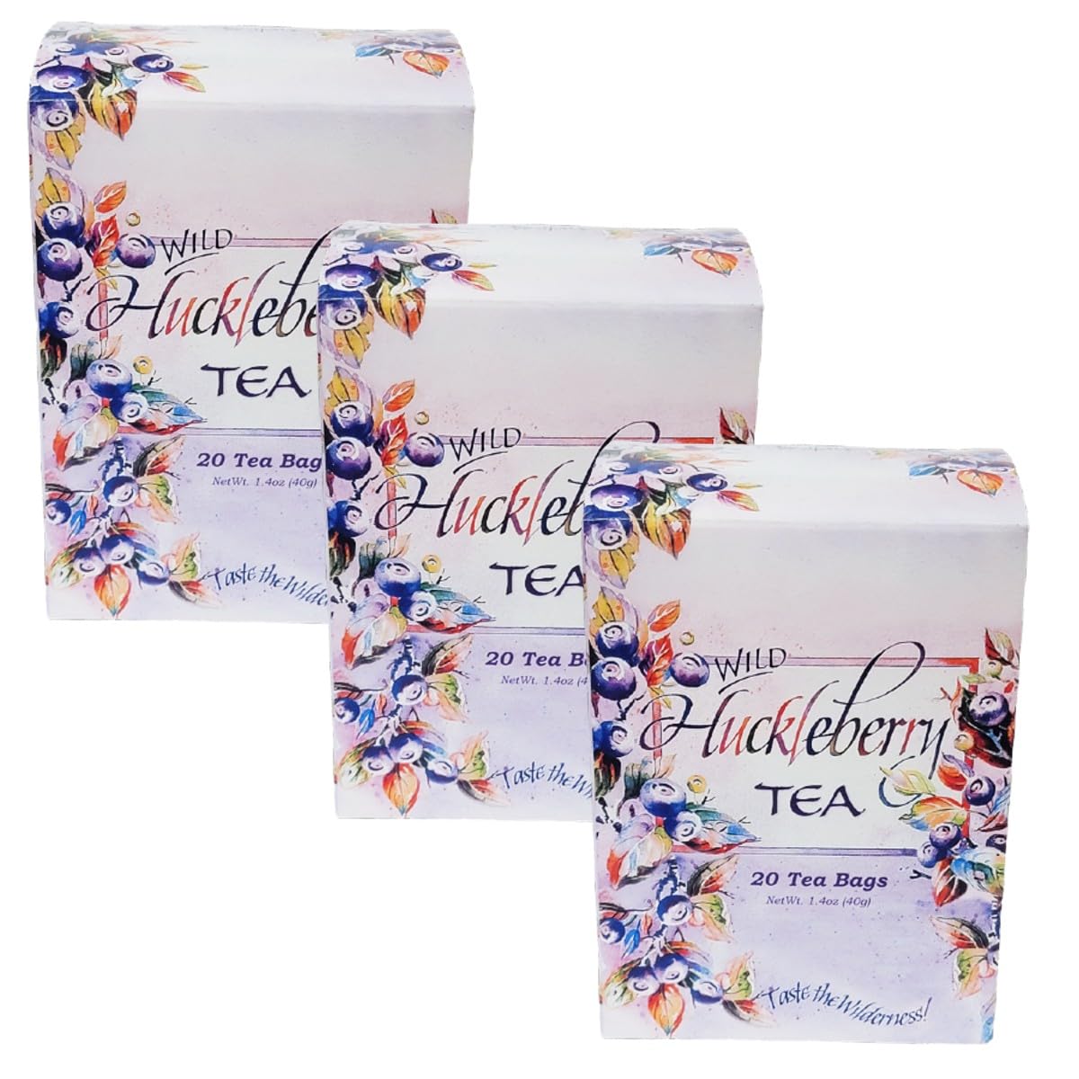 Huckleberry Haven wild huckleberry tea bags ready to brew a fragrant cup.