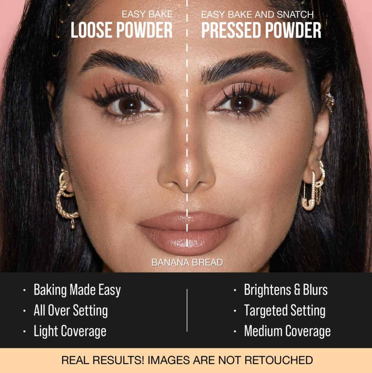 HUDABEAUTY Banana Bread travel-size powder for quick setting.