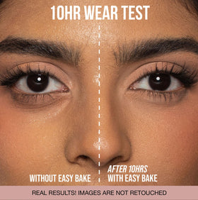 HUDABEAUTY Mini Easy Bake compact close-up texture for smooth application.