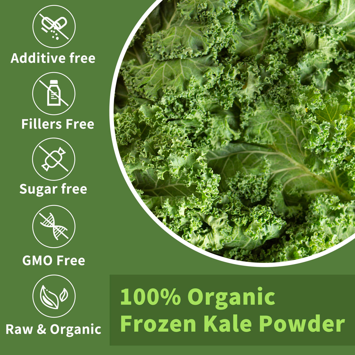 Hudetex Kale Powder being poured into a glass for daily greens