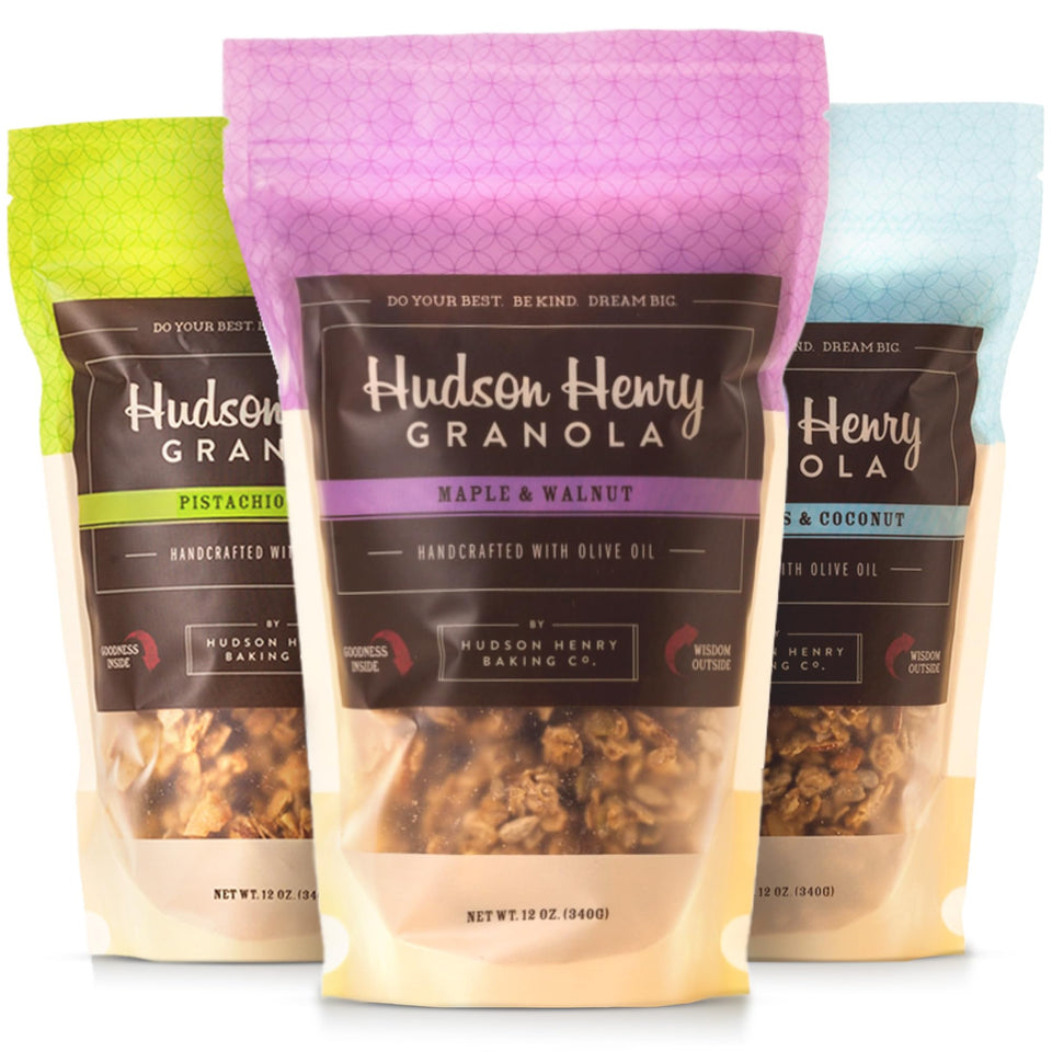Hudson Henry maple pecan coconut granola, ideal for quick gluten-free breakfasts.
