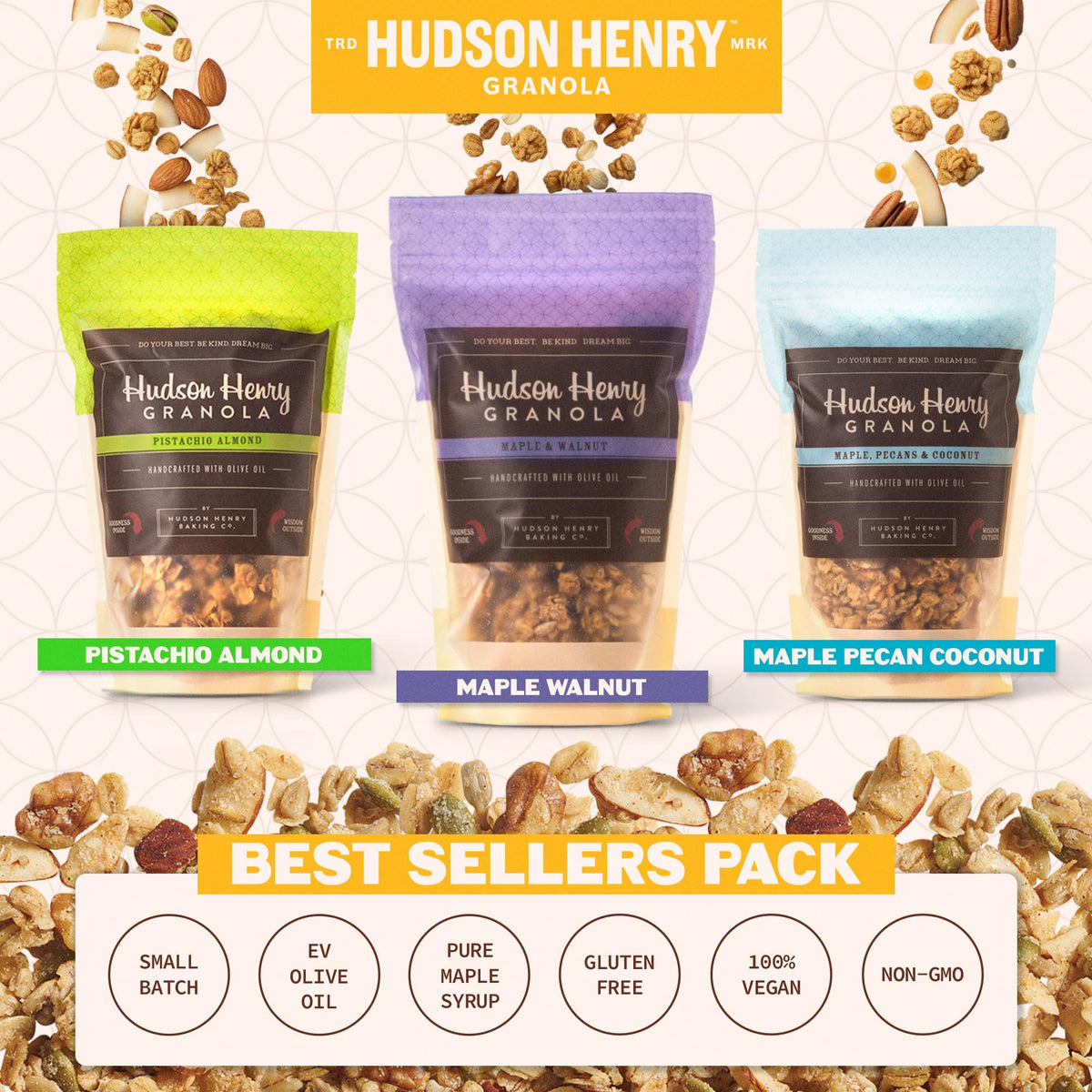 Hudson Henry maple walnut granola, a sweet, nutty crunch for bowls.