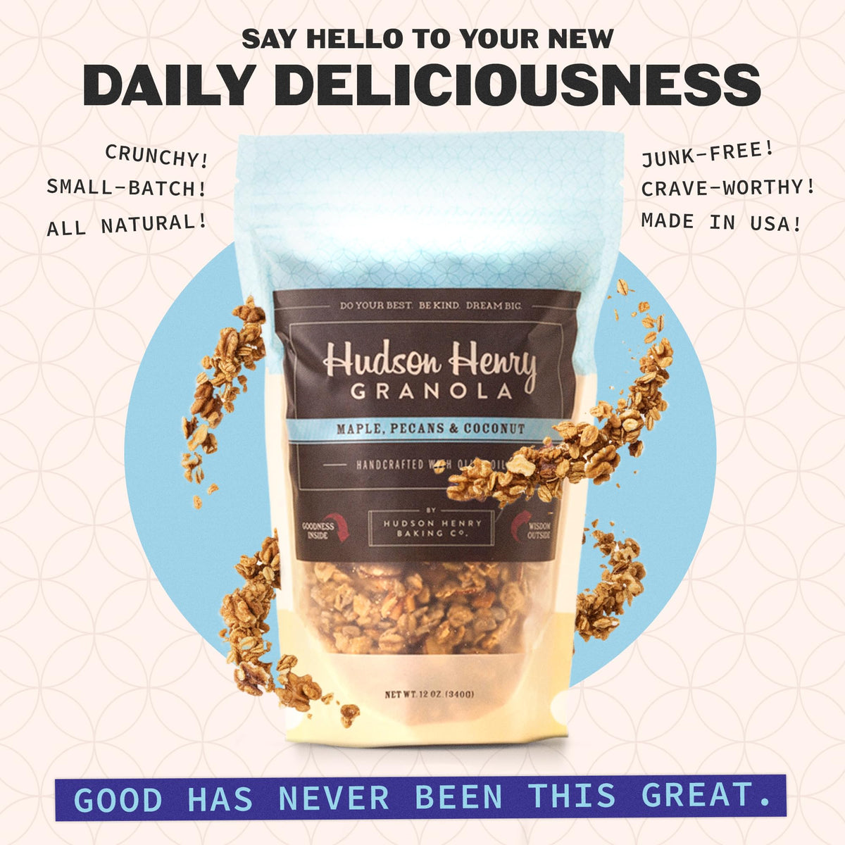 Hudson Henry gluten-free oats and seeds ensure a satisfying crunch
