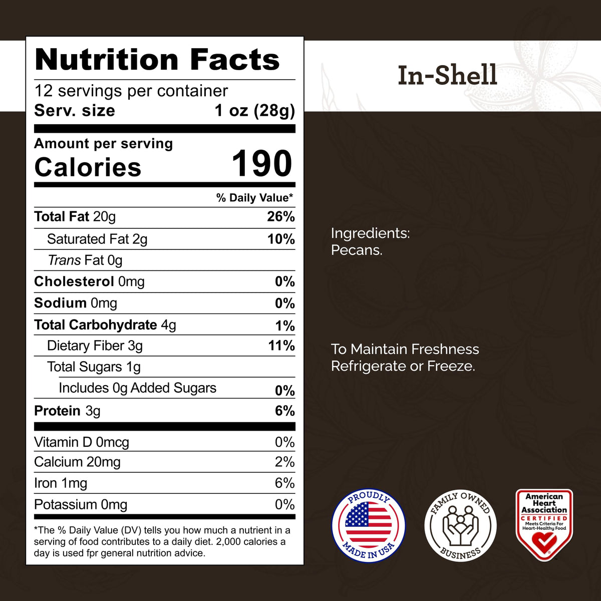 Hudson Pecan Company 5lb bag packaging for family-sized enjoyment