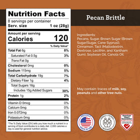 Hudson Pecan Company brittle served with tea or coffee.
