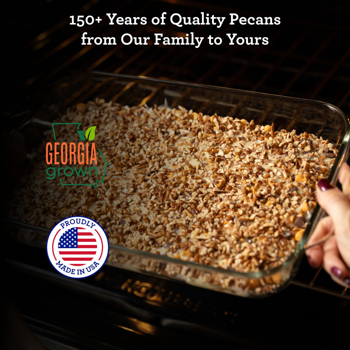 Hudson Pecan Company kosher-certified pecans ideal for healthy snacking and recipes.