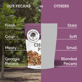 Hudson Pecan Company on-the-go snack in resealable bag for busy days.