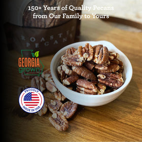 Hudson Pecan Company pecan nuts closeup highlighting rich, buttery flavor