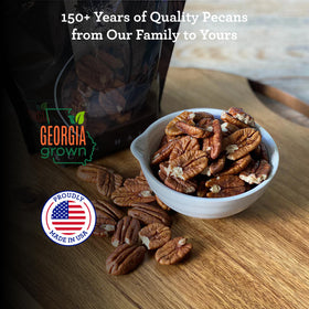 Hudson Pecan Company pecans on a scoop for snack-ready portions.