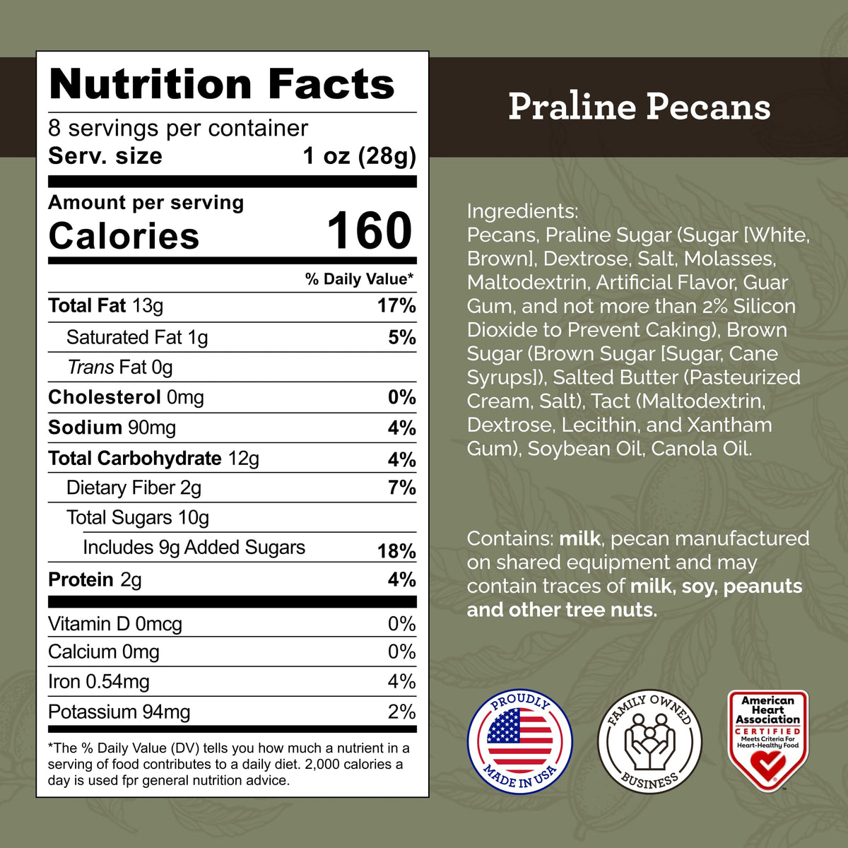 Gift-ready praline pecans from Hudson Pecan Company