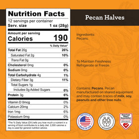 Hudson Pecan Company resealable bag preserves pecans after opening.