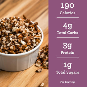 Hudson Pecan Company southern sweetness pecan pieces great for yogurts and parfaits.