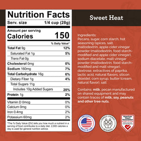 Hudson Pecan Company Sweet Heat packaging detail, showcasing Georgia-grown pecans.