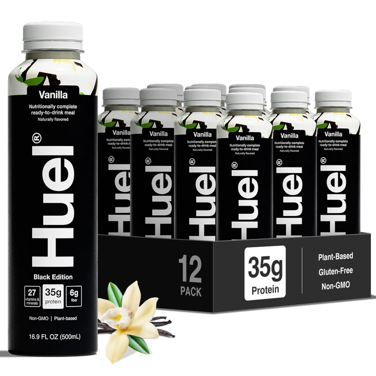 Huel Black Edition Vanilla bottle for quick on-the-go nutrition