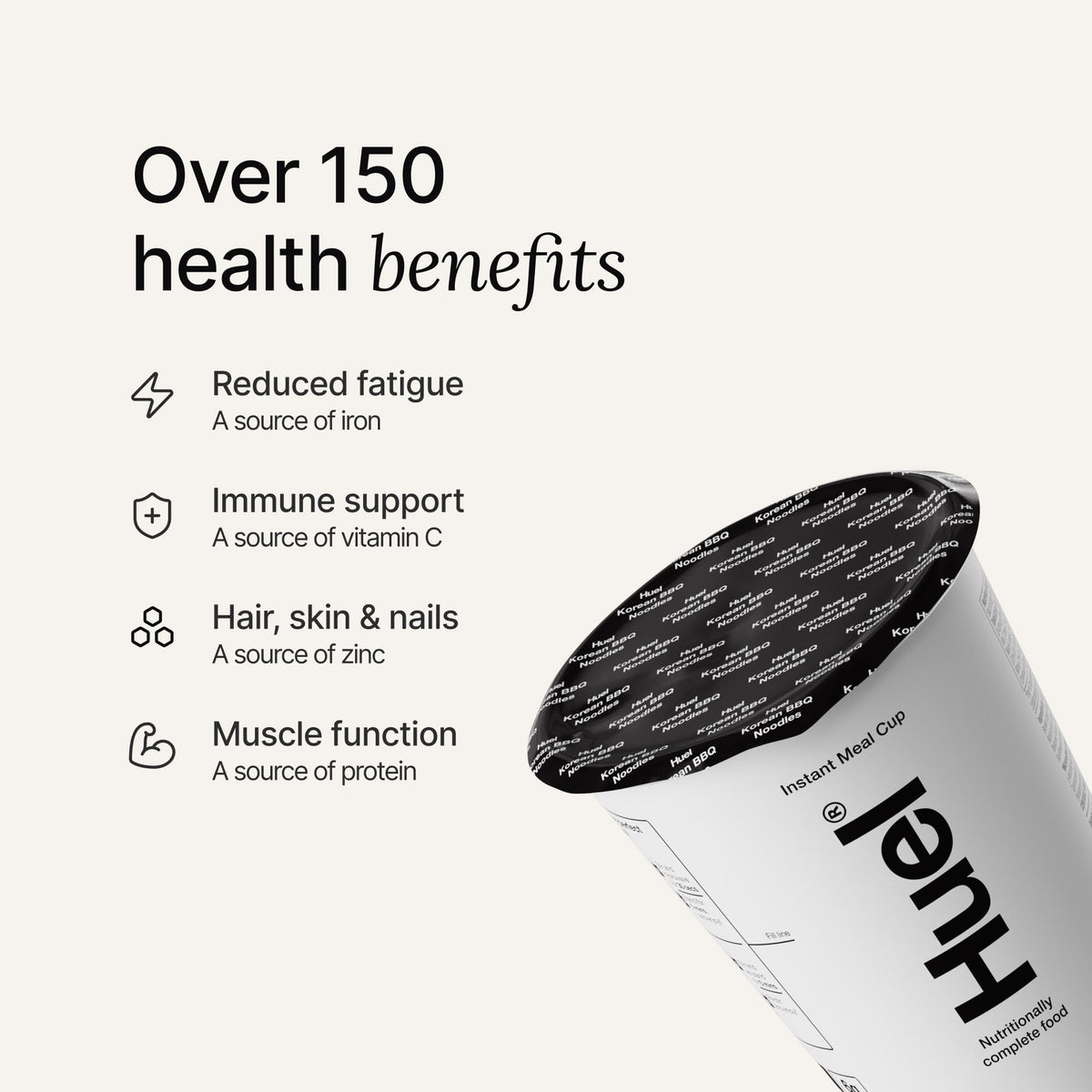 Microwave-ready Huel Cajun Pasta cup, quick and hearty dinner.
