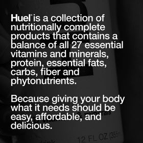 Huel Energy+ lifestyle scene with an active person enjoying a pineapple-mango refreshment.