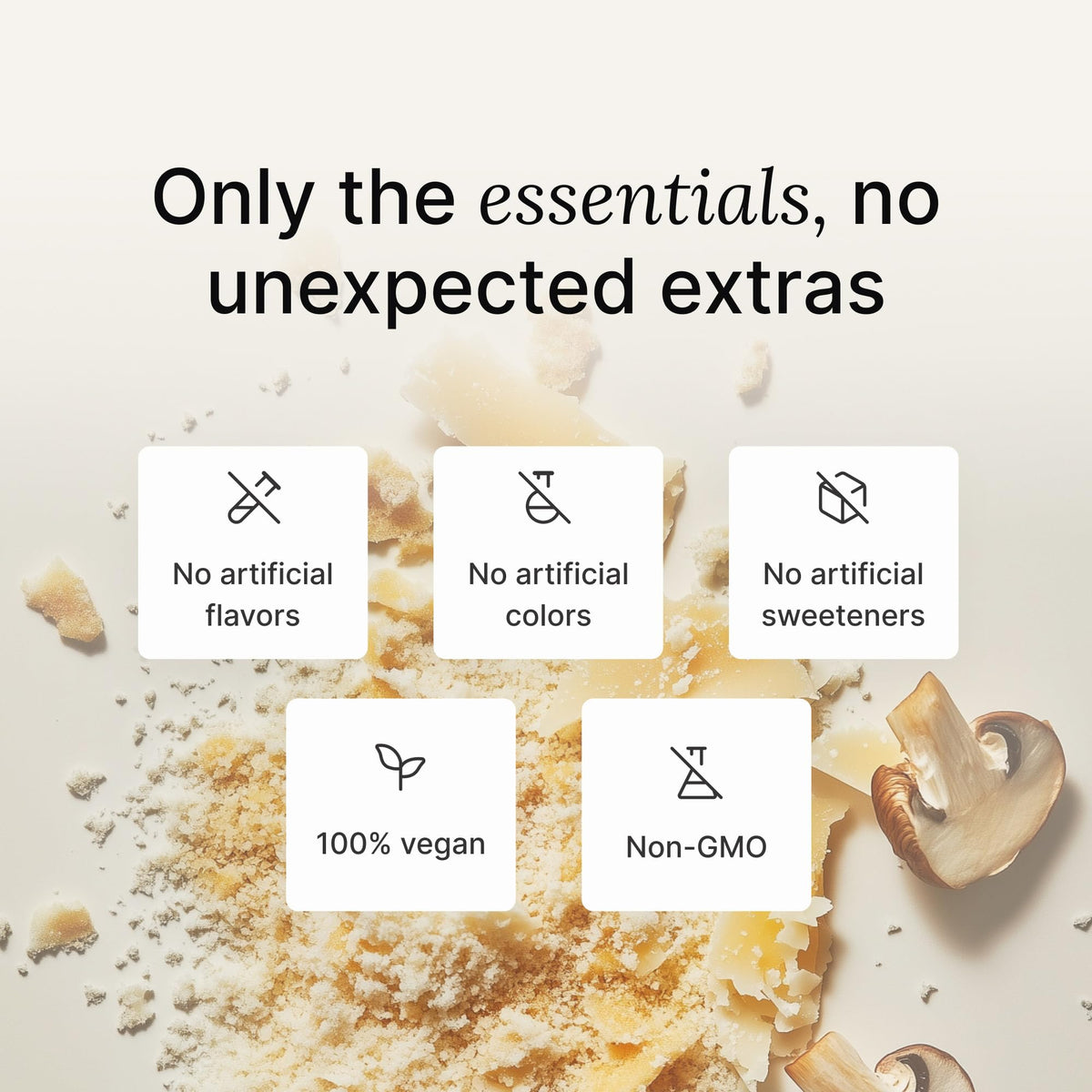 Nutrition table graphic highlights 27 vitamins and minerals per serving.