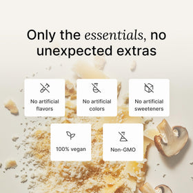 Nutrition table graphic highlights 27 vitamins and minerals per serving.