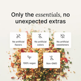 Dairy-free gluten-free vegan label on Huel Korean BBQ Cup
