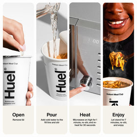 Eco-friendly packaging emphasizes Huel's mission to reduce impact