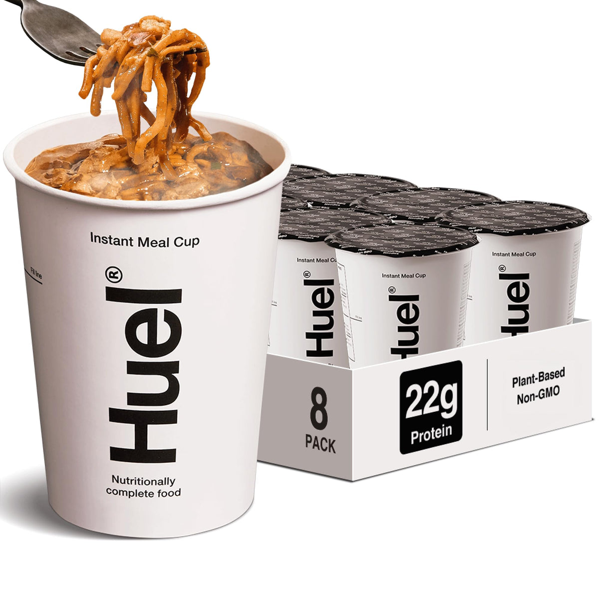 Huel Hot and Savory Cups Korean BBQ pack front for quick, plant-based meals