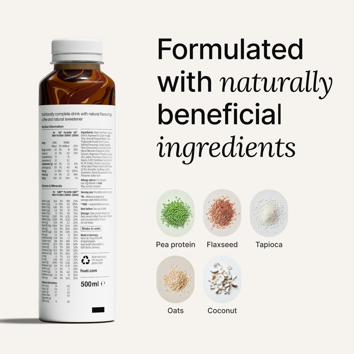 Huel packaging for Ready-to-Drink Iced Coffee Caramel highlighting nutrition profile.