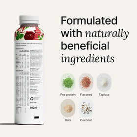 Huel Ready-to-Drink Strawberry in a glass—nutritionally complete shake with strawberry notes.