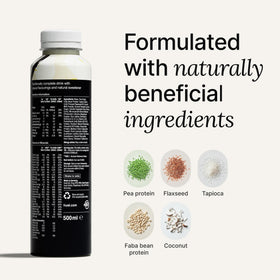 Huel vanilla nutrition label highlights 35g protein per bottle