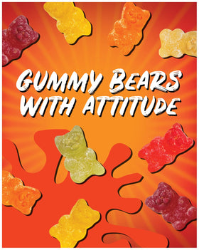 Serving bowl of Huer gummies ready for sharing at a party or game night.