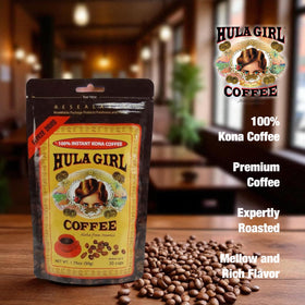 Hula Girl Kona Coffee aroma preserved by freeze-drying process