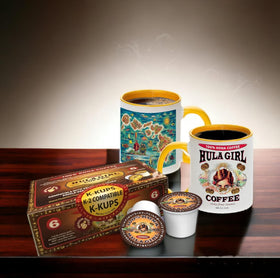 A close look at Hula Girl Kona aroma from the cup.