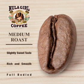 Hula Girl Kona Coffee resealable packaging preserves aroma between brews