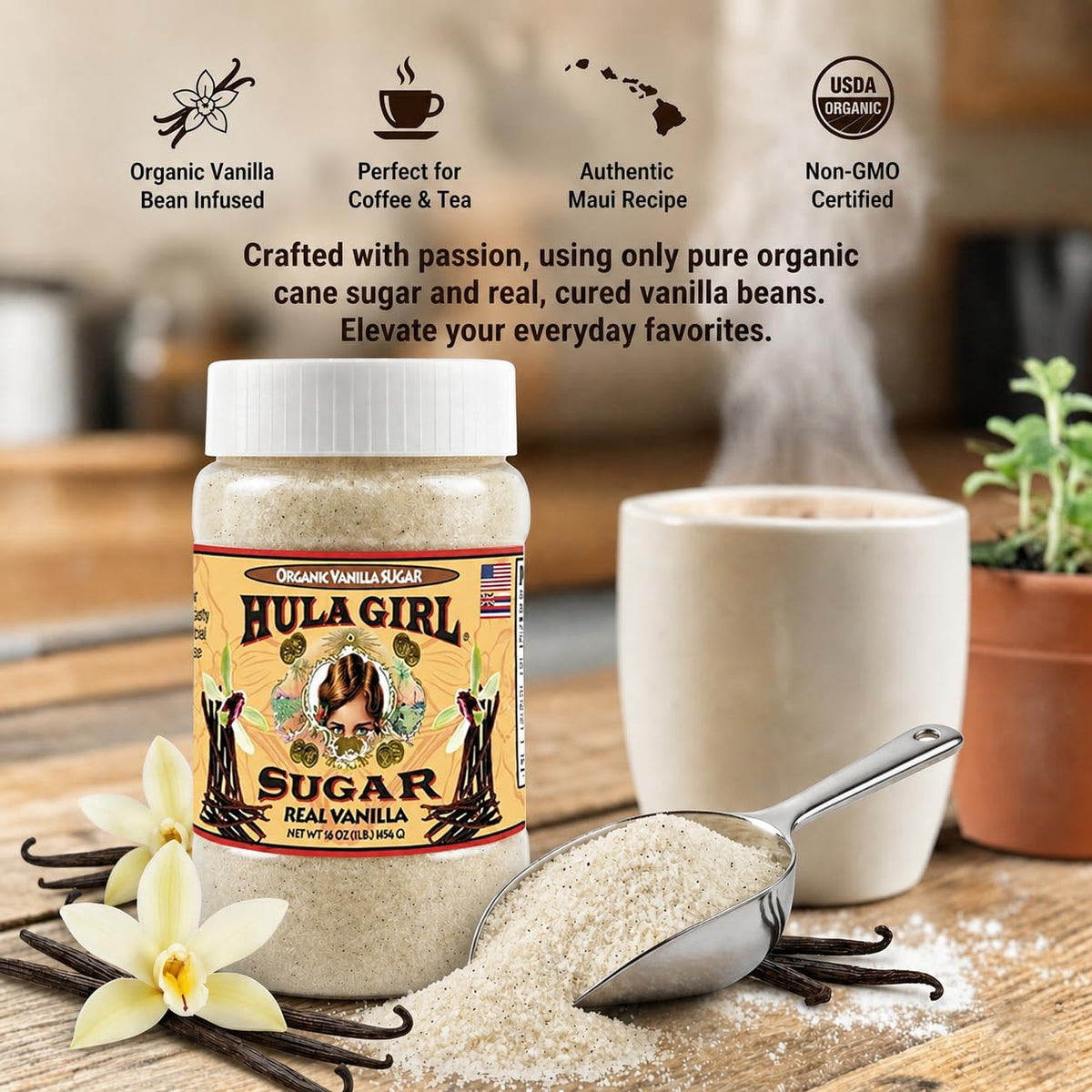 Reusable PET jar by Hula Girl keeps sugar fresh and resealed