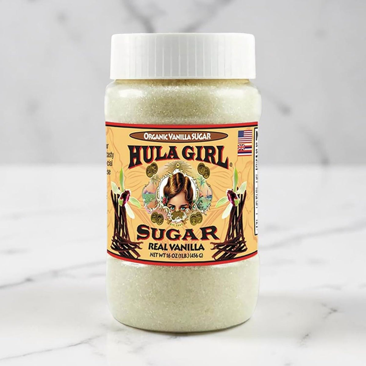 Turbinado sugar crystals with vanilla infusion and caramel undertones